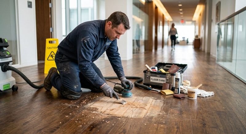 Our team working on Wood Floor Service projects in Reston, VA